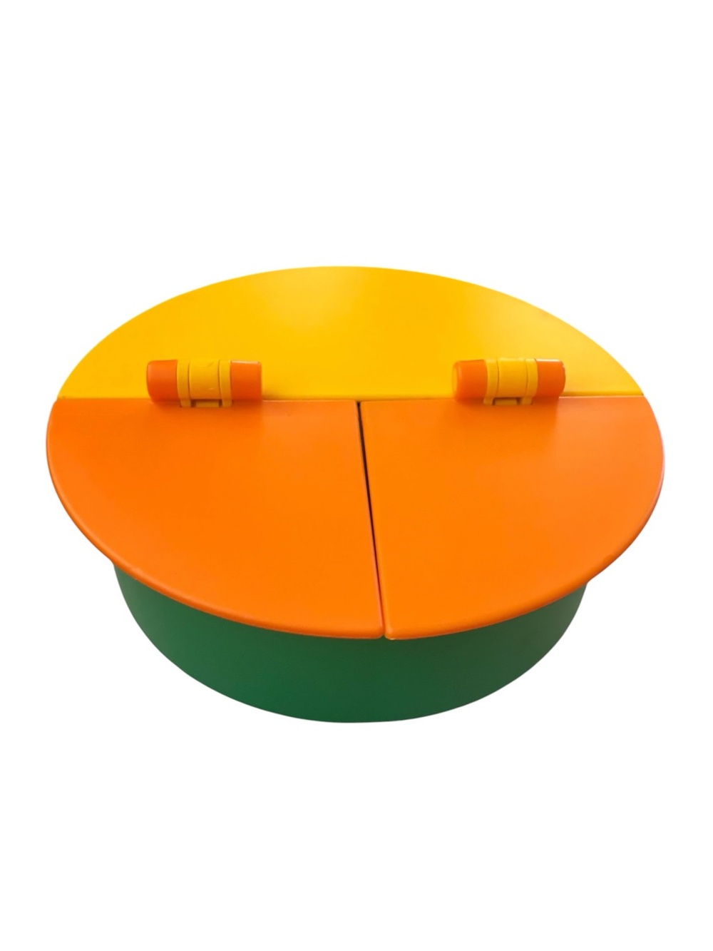 Vintage 90s IKEA Glis Memphis Scandinavian Hagberg Green Orange Storage Box